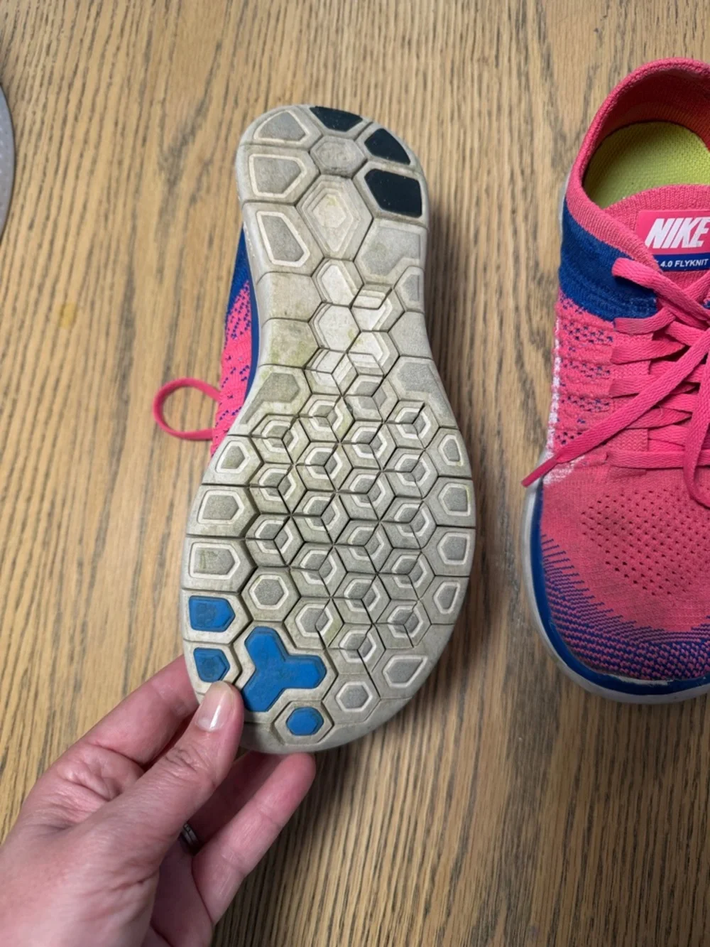 Nike Pink and Blue kids Athletic Sneakers (7.5) - Picture 4 of 7